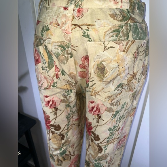 VINTAGE 100% Linen Lauren Ralph Lauren Floral Print Women's Pants - Picture 9 of 12
